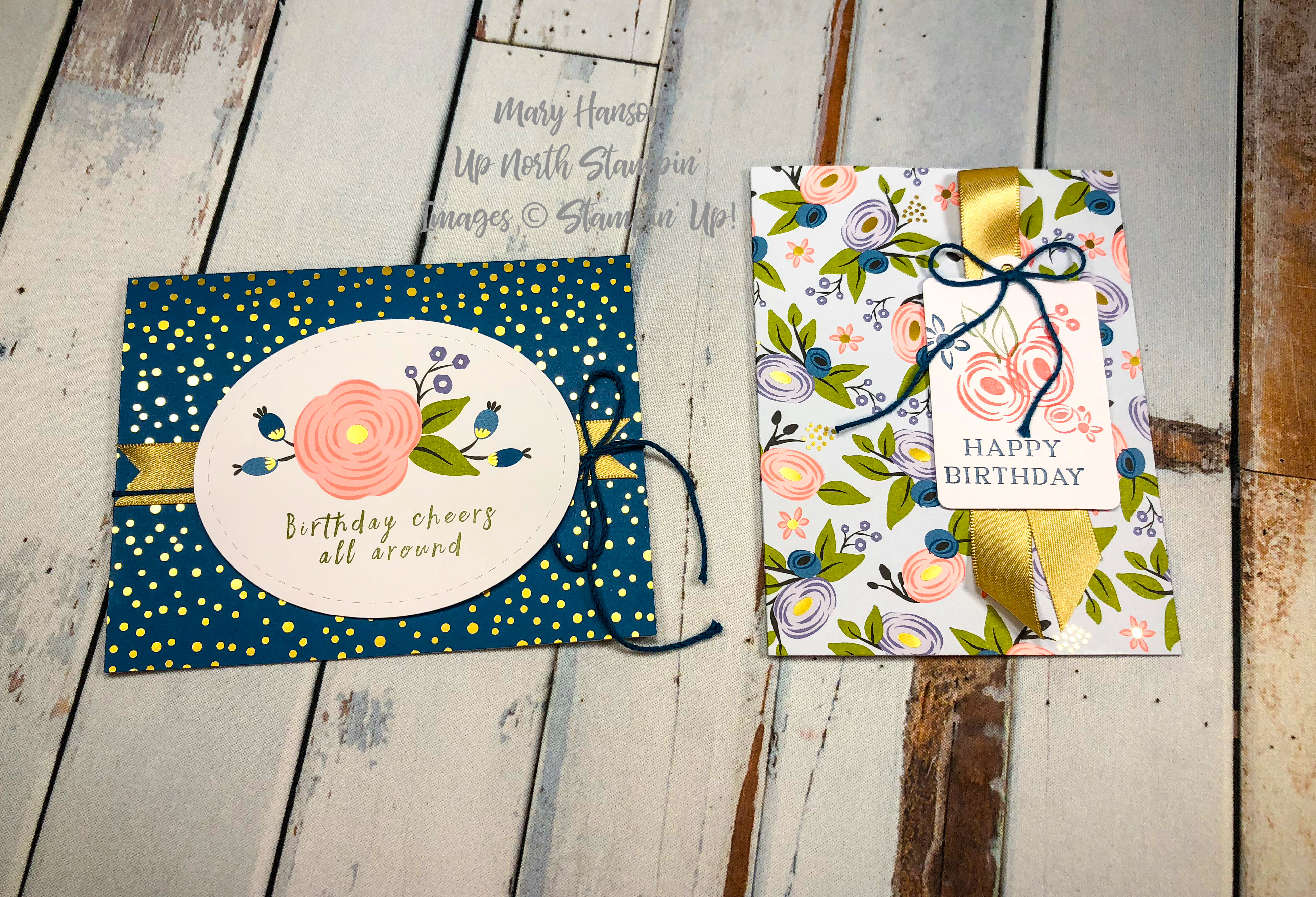 2 cards - Perennial Birthday - Mary Hanson - Up North Stampin'
