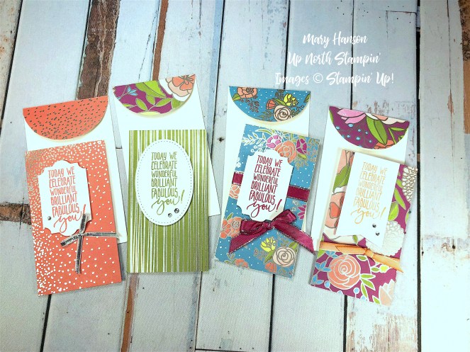 Narrow notecards - Sweet Soiree Designer Series Paper - Mary Hanson - Up North Stampin' -