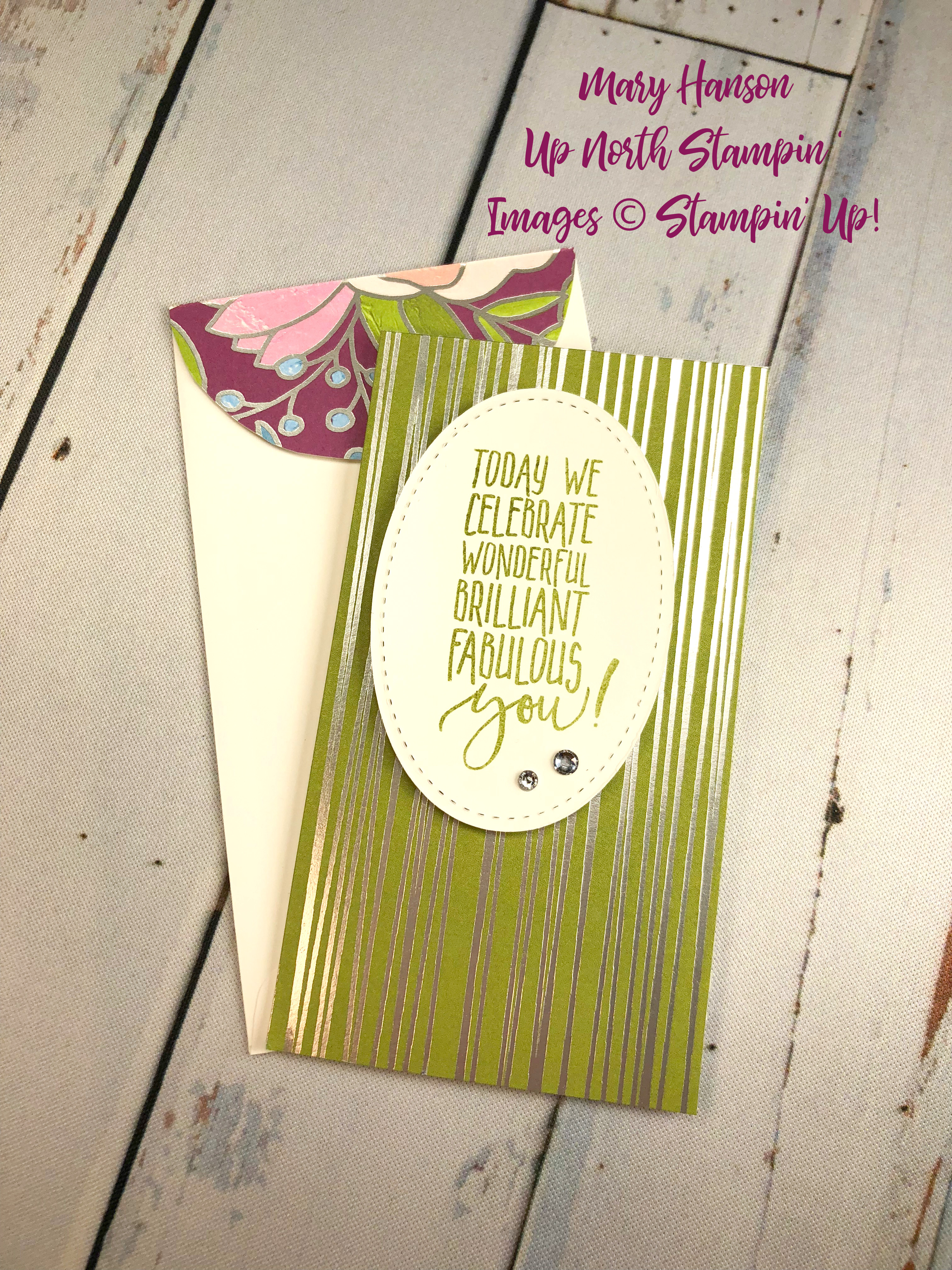 Sweet Soiree DSP 3 - Whisper White Narrow Notecards - Up North Stampin' - Mary Hanson