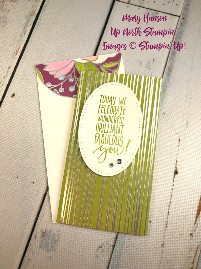 Sweet Soiree DSP 3 - Whisper White Narrow Notecards - Up North Stampin' - Mary Hanson