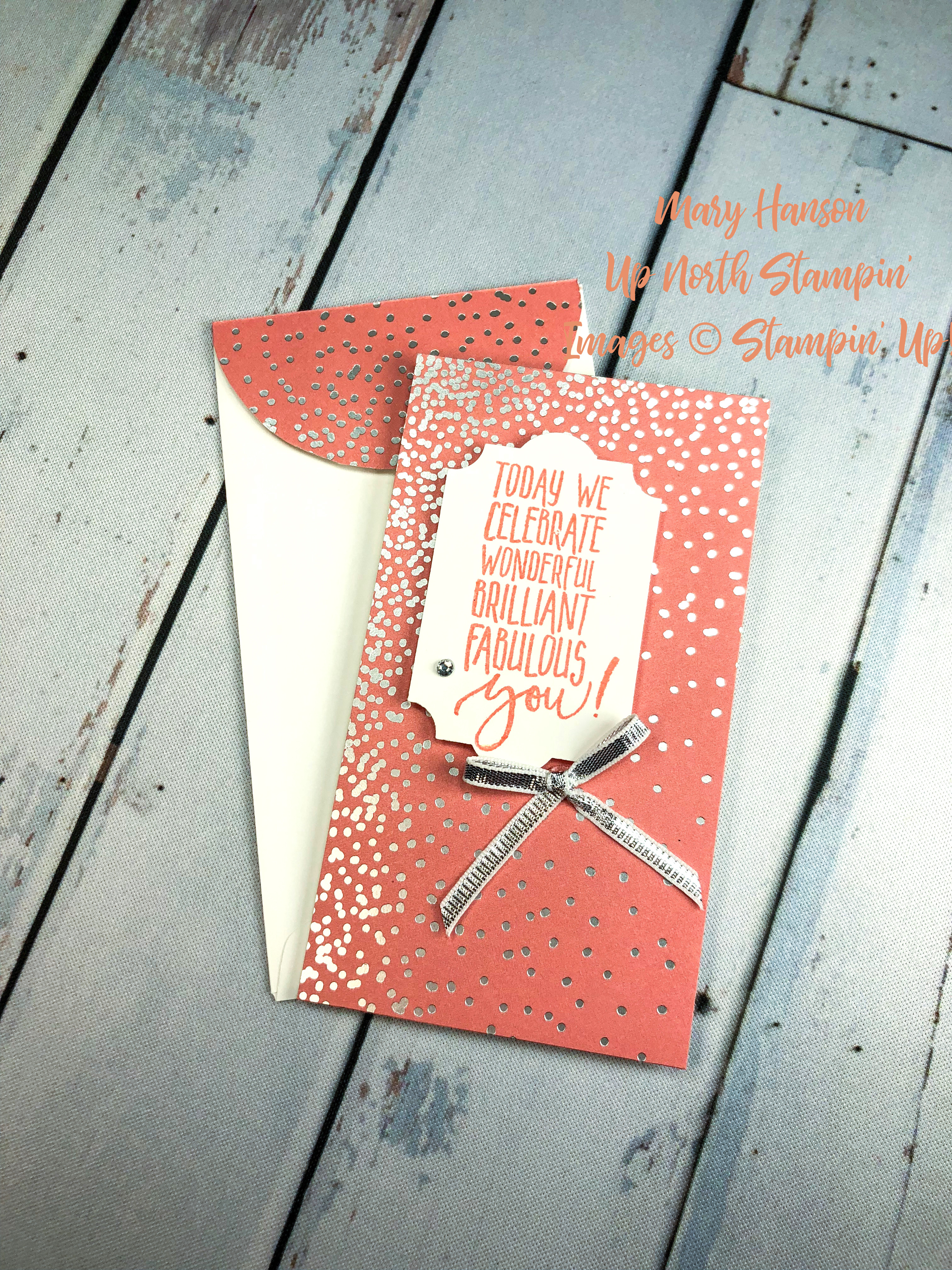 Sweet Soiree DSP 4 - Whisper White Narrow Notecards - Up North Stampin' - Mary Hanson