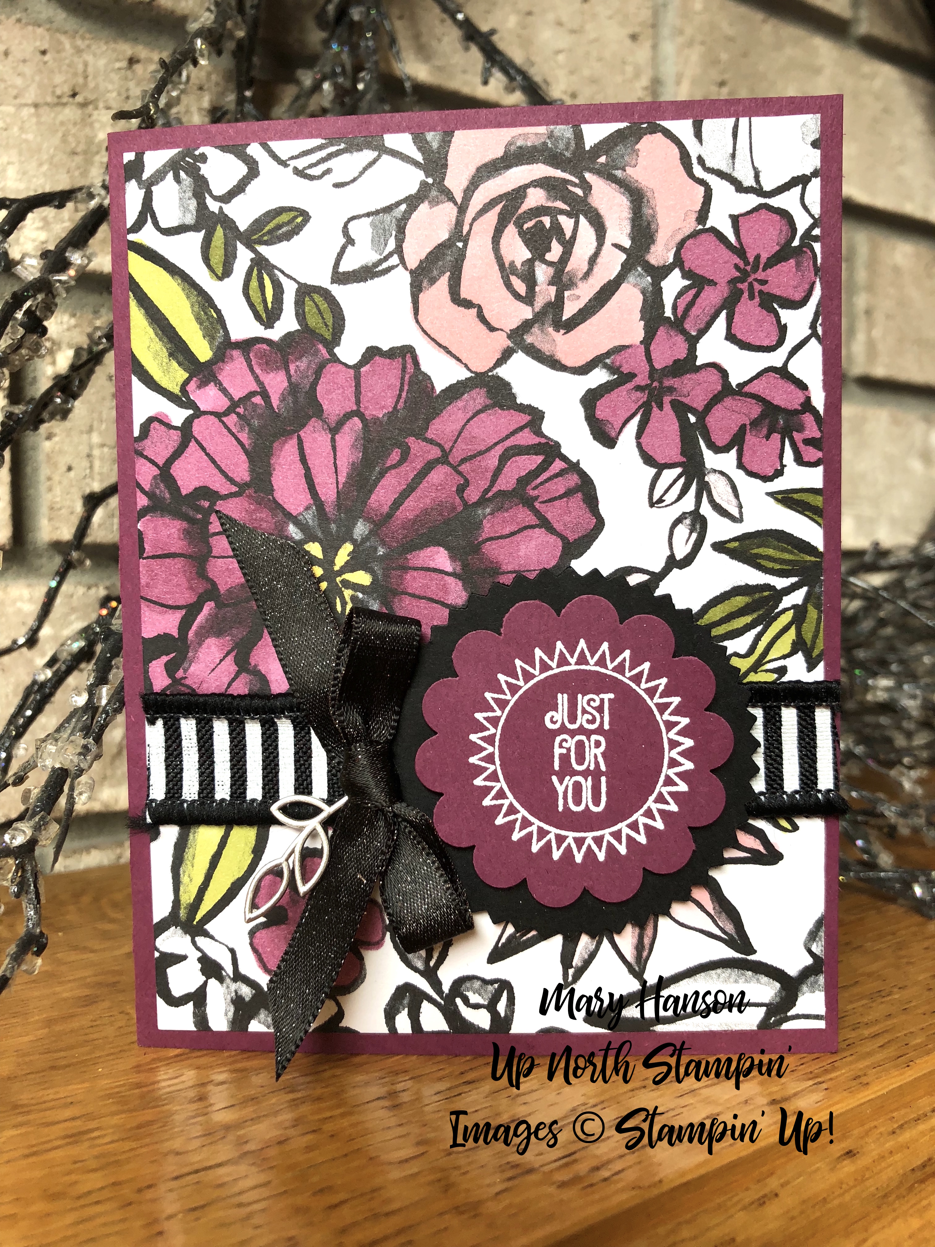 Petal Passion Designer Series Paper - Stampin' Blends - What a Day - Petal Passion Embellishments - Mary Hanson - Up North Stampin'