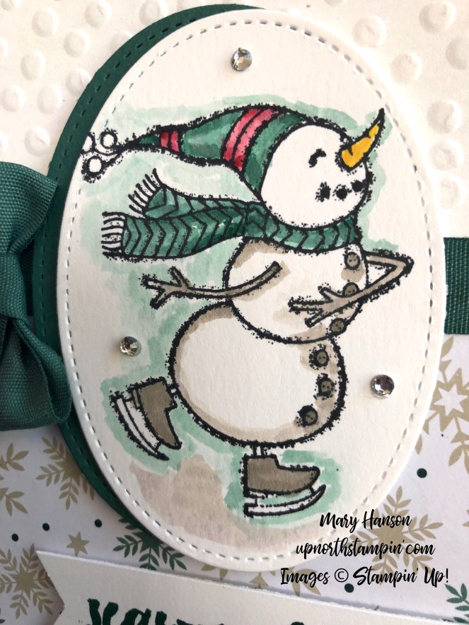 Spirited Snowmen Close Up Tranquil - Joyous Noel Designer Series Paper - Mary Hanson - Up North Stampin'