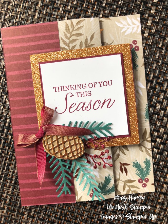 Joyous Noel Designer Series Paper - Pretty Pines bundle - Peaceful Noel Bundle 2 - Mary Hanson - Up North Stampin'