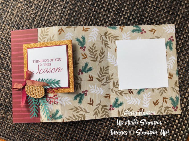 Joyous Noel Designer Series Paper - Pretty Pines bundle - Peaceful Noel Bundle Laid Out - Mary Hanson - Up North Stampin'