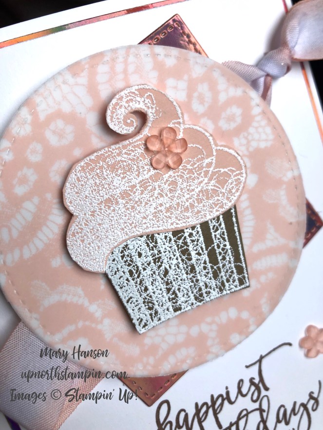 Hello Cupcake - Close - Picture Perfect Birthday - Floral Romance Designer Series Paper - Stampin' Up! - Mary Hanson - Up North Stampin'