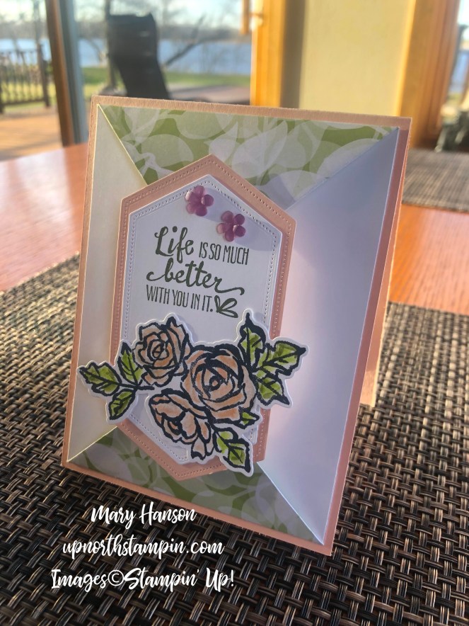 Petal Palette Bundle - Fancy Fold - Table - Stitched Nested Labels Dies - Frosted Flower Embellishments - Mary Hanson - Up North Stampin'