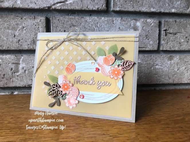 Sweetly Swirled 3 - Leaf Trinkets - Embossing Paste - Grapefruit Grove - Perennial Essence Vellum Cardstock - Mary Hanson - Up North Stampin' - Stampin' Up!