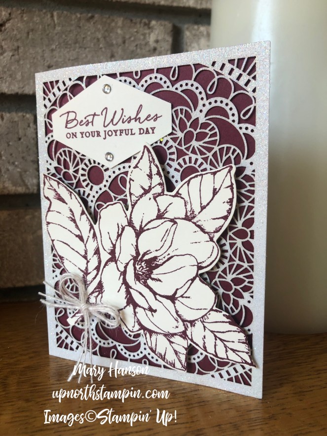 Good morning Magnolia Bundle - Candle - Bird Ballad Laser-Cut Cards & Tin - Merry Merlot - Tailored Tag Punch - Path of Petals - Stamp Set - Mary Hanson - Up North Stampin'