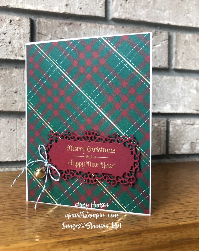 Perfectly Plaid Specialty Designer Paper - Ornate Frames Dies - Itty Bitty Christmas - Gold Embossing Powder - Mary Hanson - Up North Stampin'