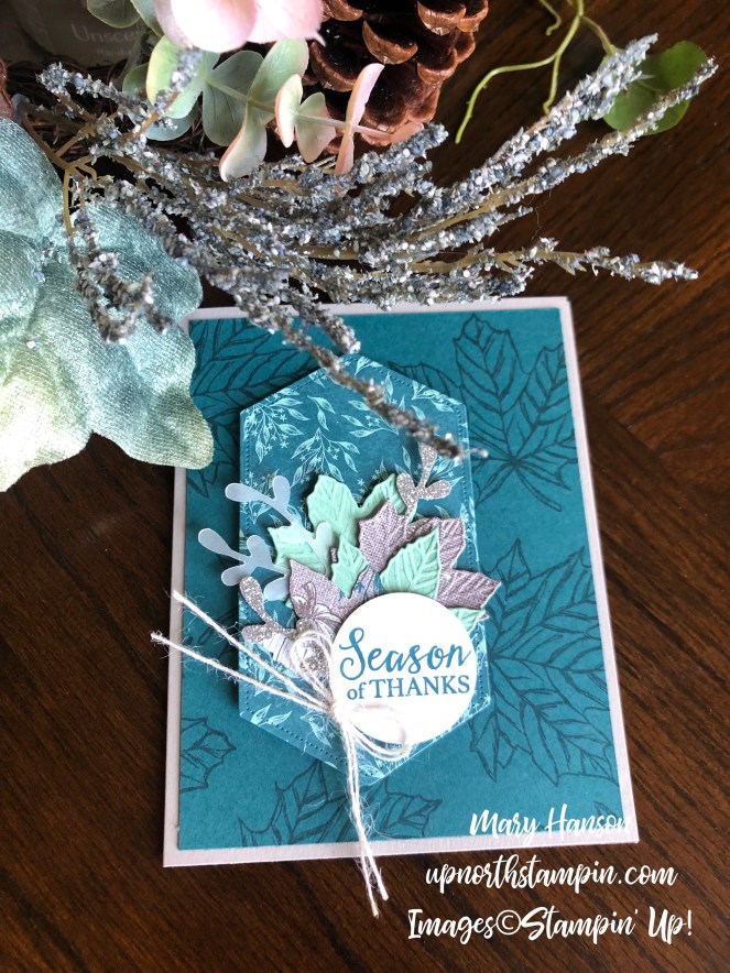 Come to Gather - Table - Pretty Peacock - Stitched Nested Label Dies - Mary Hanson - Up North Stampin'