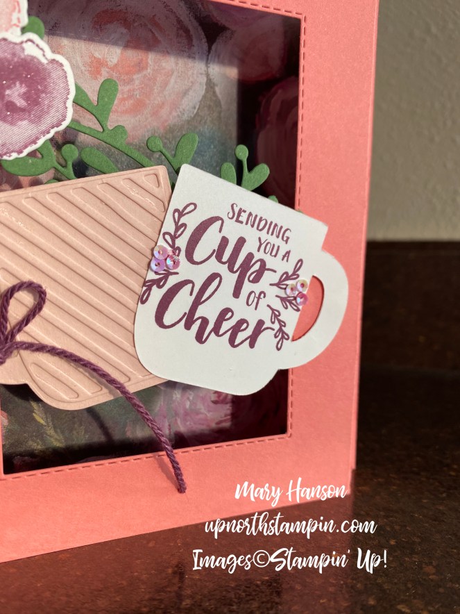 Cup of Christmas Bundle - Shadowbox Card - close up - First Frost - Mary Hanson - Up North Stampin