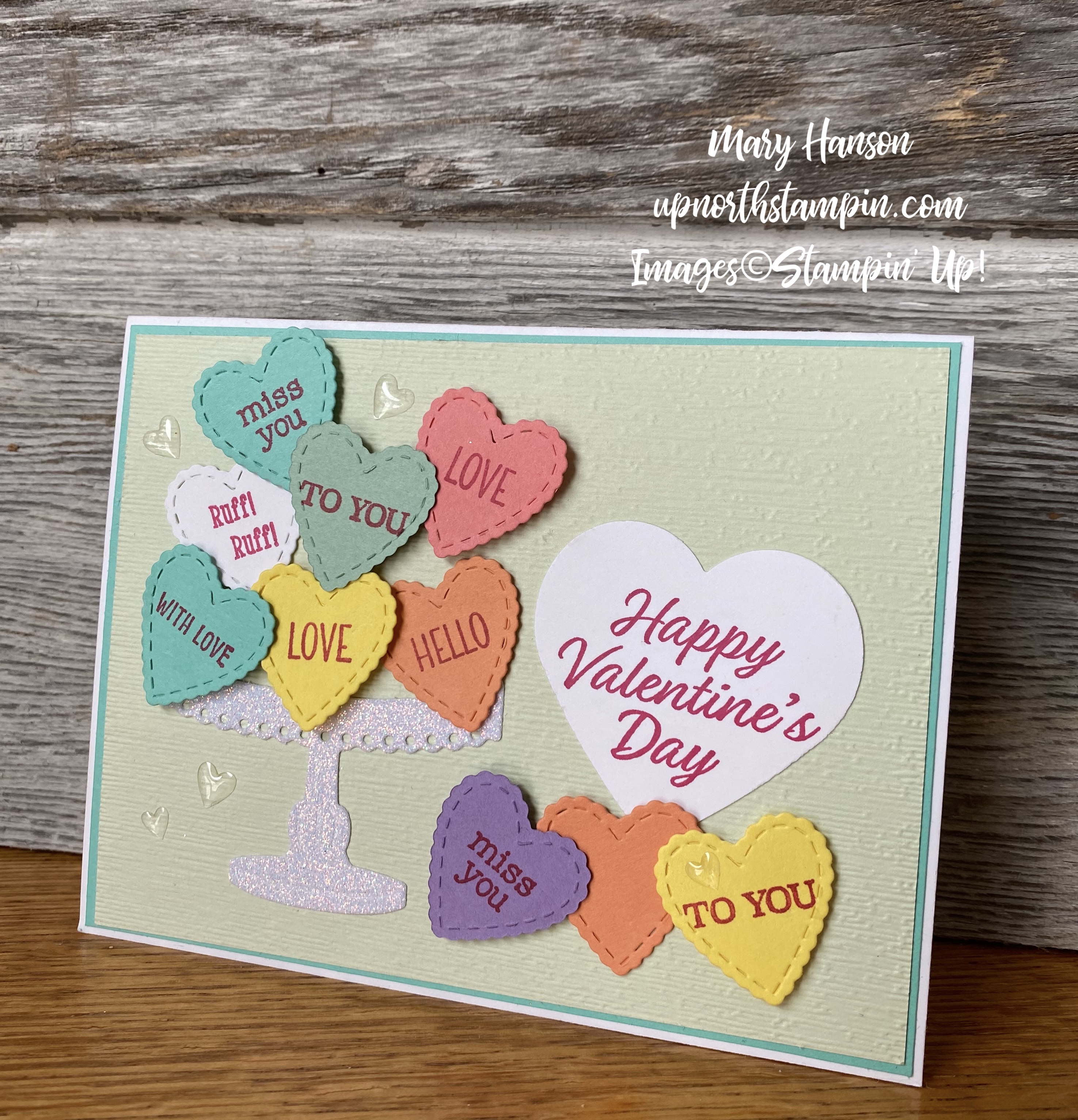 Heartfelt Bundle - Meant to Be Bundle - Birthday Dies - Wood Background - Mary Hanson - Up North Stampin' - Stampin' Up!