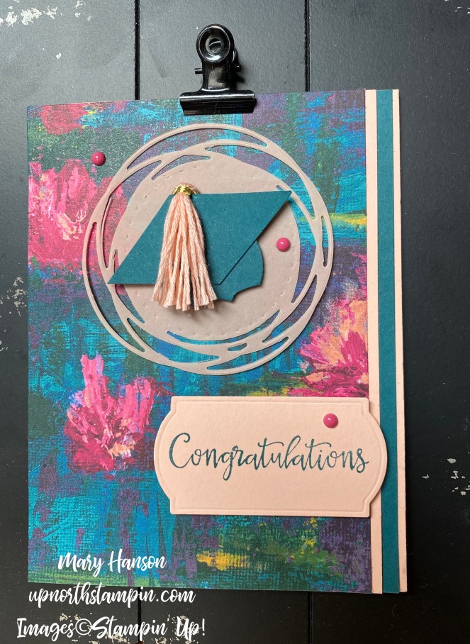 Peaceful Moments Bundle - Black Background - Perennial Essence Vellum - Dressed Up Tassels - Mary Hanson - Up North Stampin'