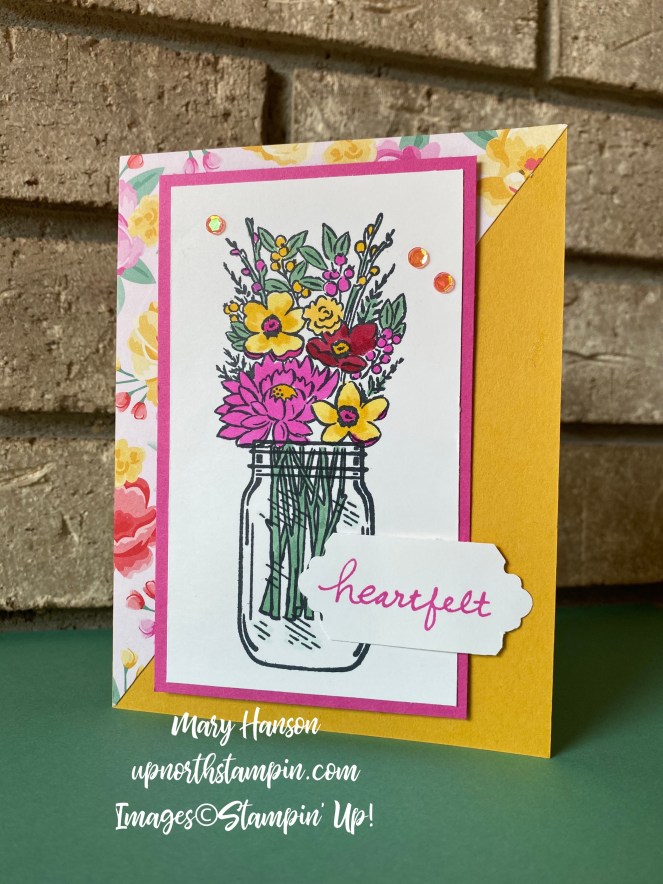 Jar of Flowers - Flowers for Every Season DSP - Lovely You - Mary Hanson - Up North Stampin'